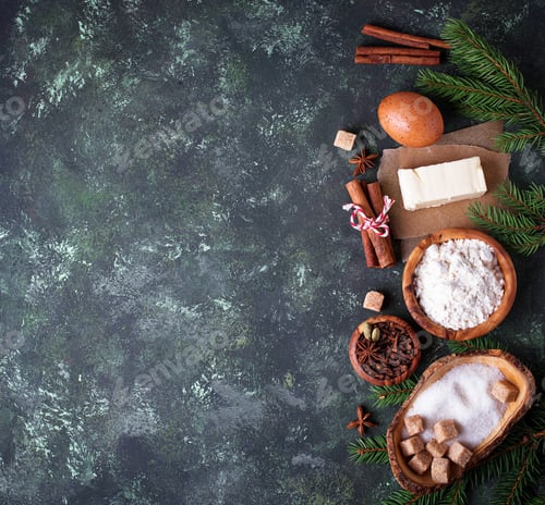 Preview: Ingredients for baking Christmas cookies.