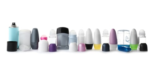 Preview: Set of different deodorants on white background
