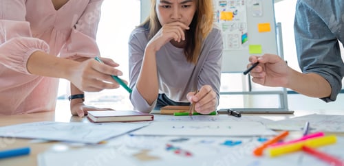 Preview: A group of startup Asian business people are stressed over the outcome of their meeting