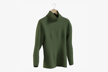 Preview: Olive Ribbed Turtleneck Sweater