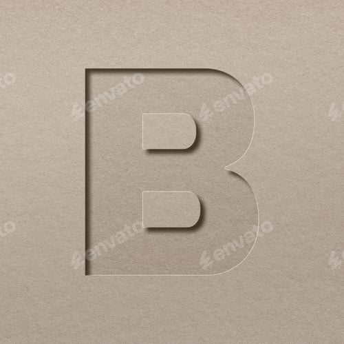 Preview: Paper cut texture b letter capital typography