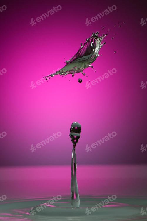 Preview: Splash of colorful liquid with high speed flash