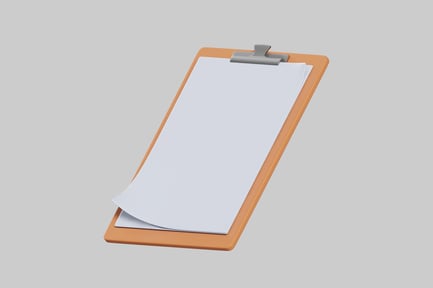Preview: Clipboard with blank paper sheets
