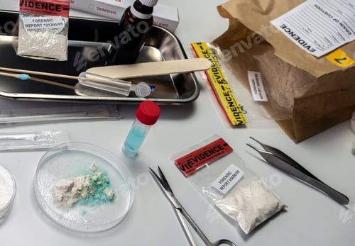 Preview: crime lab drug test, conceptual image