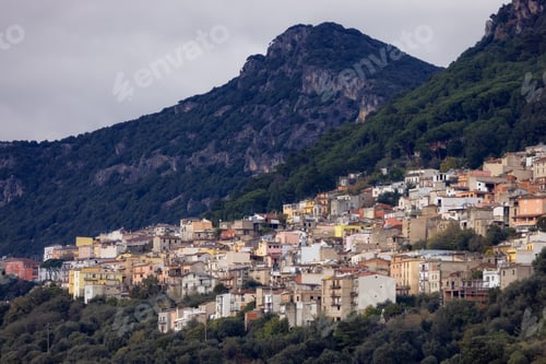 Preview: Small Touristic Town, Baunei, in the Mountains of Sardinia, Italy.