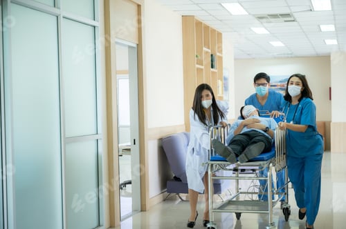 Preview: emergency patient, professional doctor working for help at hospital clinic health care