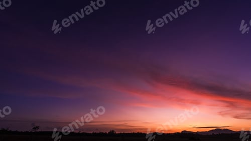 Preview: Twilight Sky, Horizon landscape with Orange, Red Sunset sunlight in the evening background