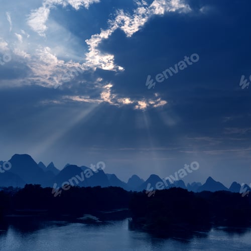 Preview: karst mountain landscape and reflection