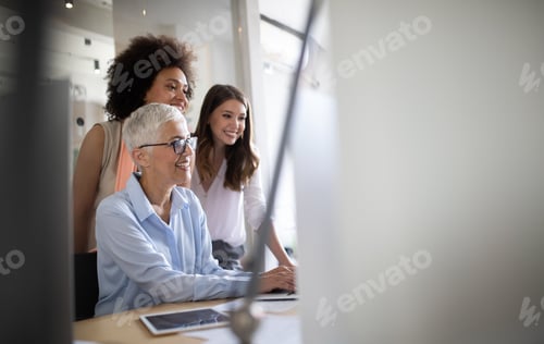 Preview: Business people good teamwork in office. Teamwork successful meeting workplace concept