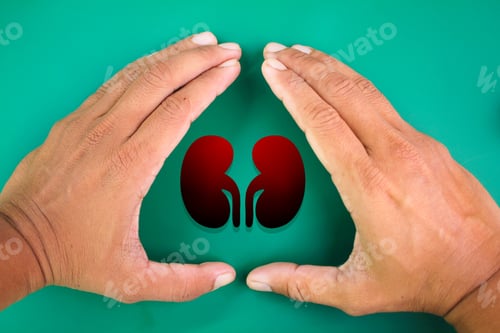 Preview: hand making a bracket and a kidney icon in the middle