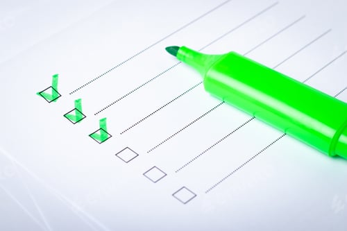 Preview: Check list and green marker