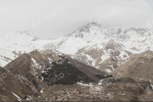 Preview: Snowy winter mountains. close up. creative photo.
