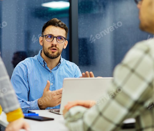 Preview: young business people meeting office teamwork group presentation seminar