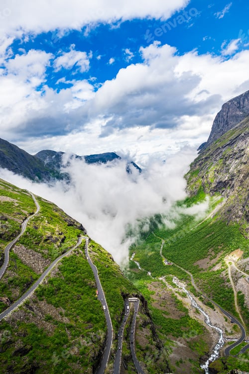 Preview: Troll's Path Trollstigen or Trollstigveien winding mountain road