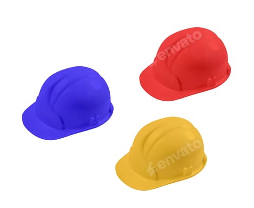 Preview: safety helmets on white