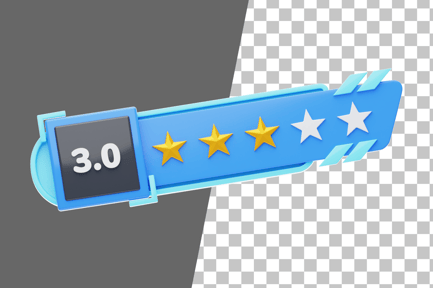Preview: Three Of Five Star Rating 3D Icon