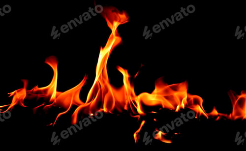 Preview: Fire flames on Abstract art black background