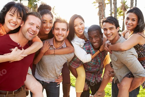 Preview: Group Of Friends Having Fun Together Outdoors