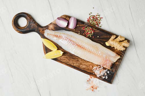 Preview: Top view of freshly frozen zander fillet