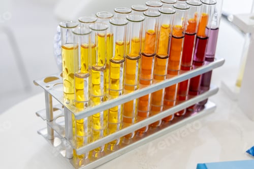 Preview: colorful test tubes in a chemical laboratory
