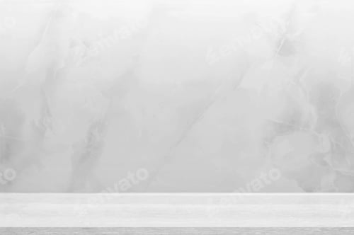 Preview: Countertop, wall grey marble stone with floor grey wooden design of decoration clean background.
