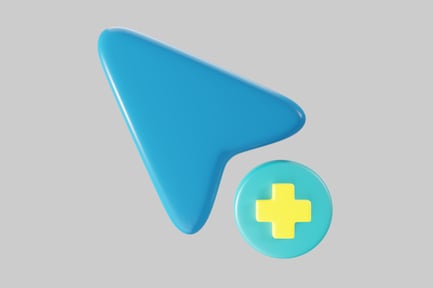 Preview: Blue pointer with add symbol