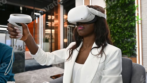 Preview: A black woman exploring virtual reality
