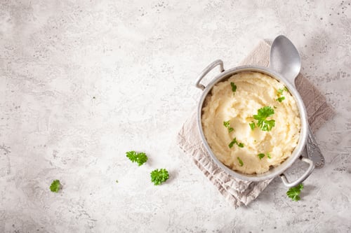 Preview: mashed cauliflower with butter. ketogenic paleo diet side dish