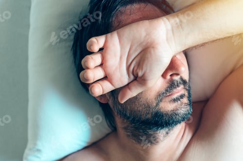 Preview: Morning depression and midlife crisis with man in bed