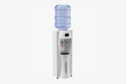 Preview: White Water Cooler with Blue Bottle