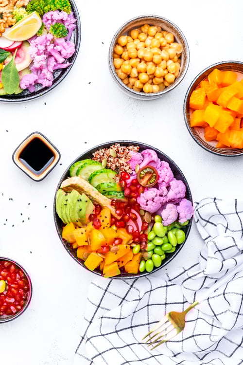 Preview: Colorful Buddha Bowl with Fresh and Healthy Ingredients