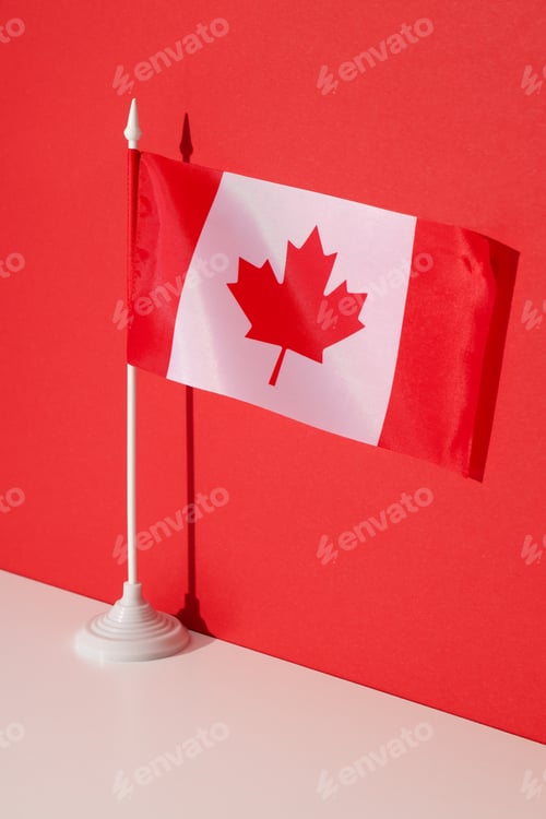 Preview: Flag of Canada on a red background