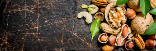 Preview: Nuts background. Different Range of natural nuts .