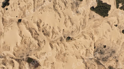 Preview: Aerial View of the Textures and Patterns of the Desert Sands. Beautiful landscape . Desert and green