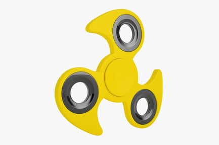 Preview: Yellow Plastic Spinner Toy with Gray Metal Inserts