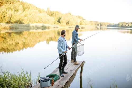 Preview: Men fishing on the lake