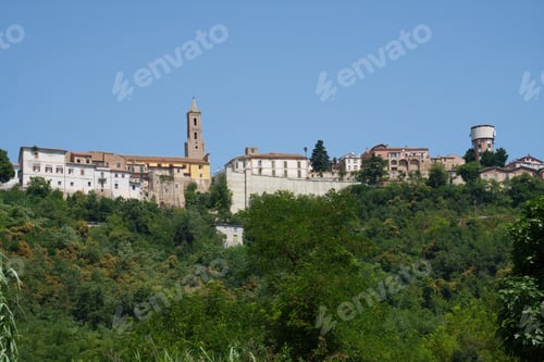 Preview: Country landscape in Abruzzo between Penne and Teramo at summer. View of Cellino Attanasio