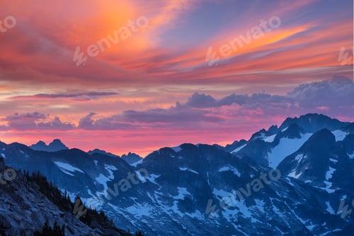 Preview: Mountains on sunset