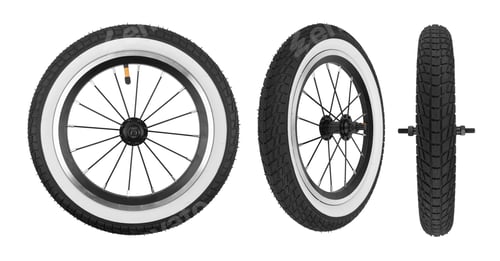Preview: front wheel from children’s bicycle isolated on white background