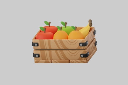 Preview: Cartoon fruit crate