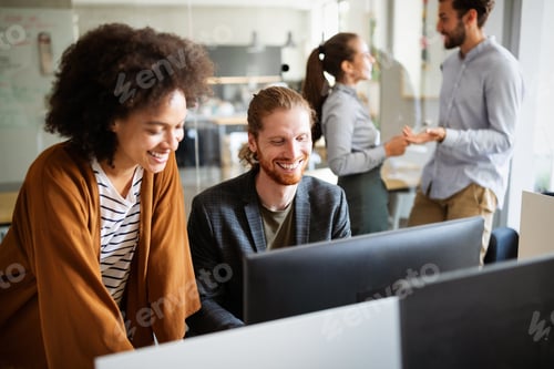 Preview: Software engineers working on project and programming in company