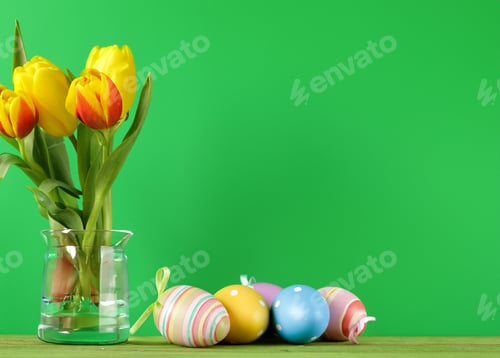Preview: fresh beautiful tulips for Easter composition