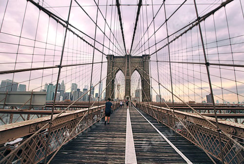 Preview: Beautiful weather at Brooklyn Bridge. Architecture. Modern architecture. American architecture. City