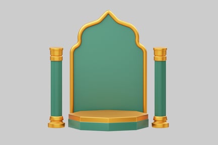 Preview: Green islamic celebration display stand
