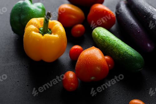 Preview: Fresh vegetables on black