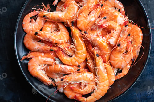 Preview: Shrimp Spicy Prawn Seafood Meal Vegetarian Food Pescetarian Diet Asian Cooking Snack Copy Space