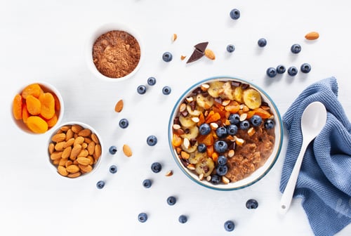 Preview: Oatmeal Bowl with Banana, Blueberries and Dried Apricots
