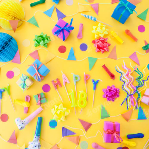 Preview: Colorful party props
