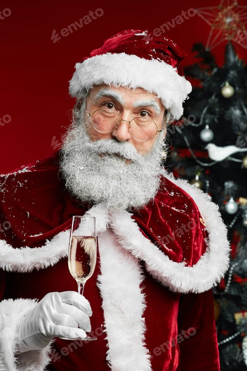Preview: Santa Claus Holding Champagne