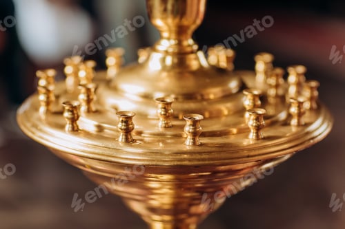 Preview: Church candlestick in the Orthodox Church. Christmas. Candle, Chandelier, Cathedral, Chapel,